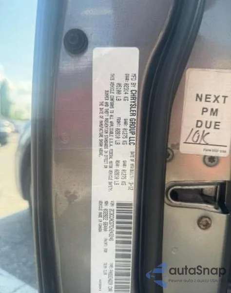 2012 Chrysler 300 Limited z USA, uszkodzony, nr VIN 2C3CCACG7CH243246